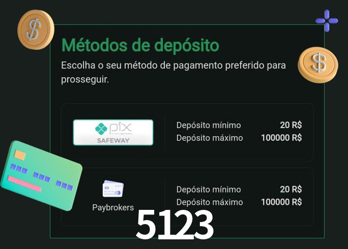 O cassino 5123 oferece uma grande variedade de métodos de pagamento